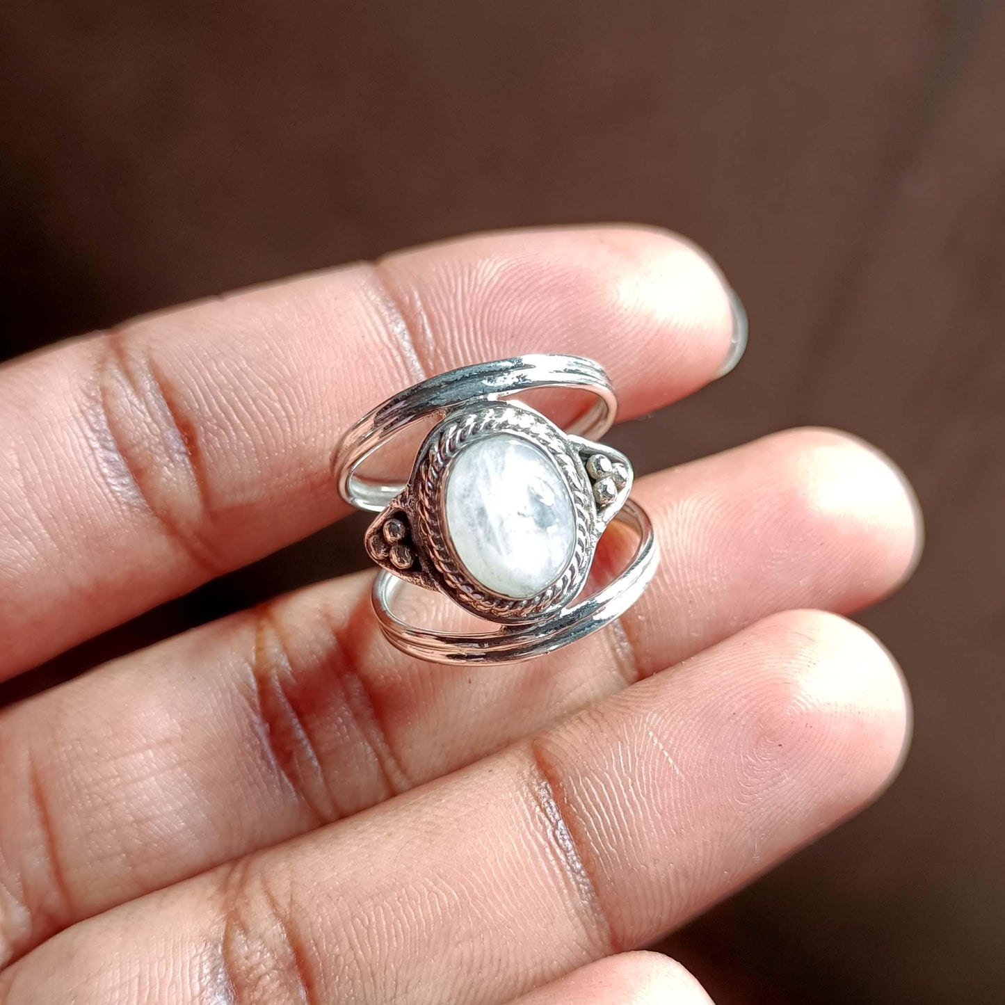 Moonstone Ring, Dainty Ring, 925 Silver Ring, Natural Moonstone, Statement Ring, Gemstone Ring, Moonstone Jewelry, Women Ring, Bohemian Ring