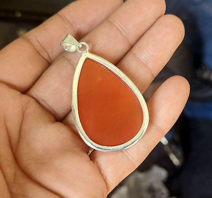 Handcrafted Carnelian Pendant Necklace | Boho Chic Gemstone Jewelry | Energy and Passion, Handmade Pendant, Charm Pendant, Gemstone Pendant