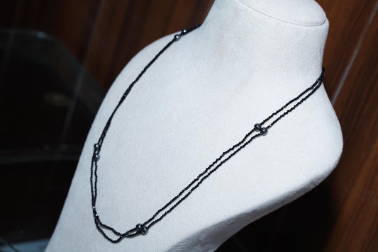 Black spinel necklace, Hematite necklace, gemstone necklace,minimalist jewelry,boho jewelry, gift for her, birthday gift, Mother's Day gift.