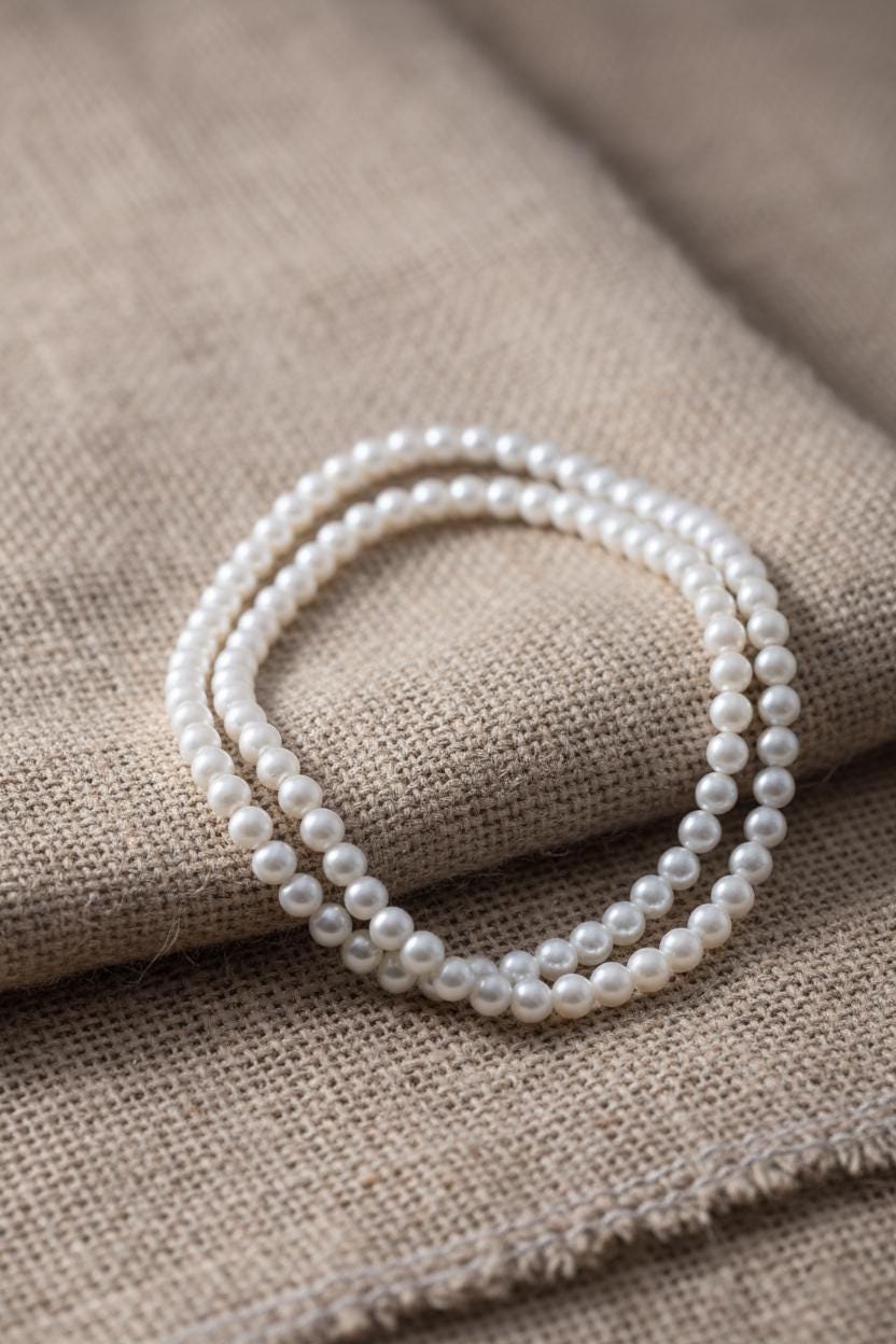 Classic Double Strand White Pearl Necklace | Long Faux Pearl Multi-Strand Opera Length | Timeless Bridal Wedding Jewelry | Christmas Gift