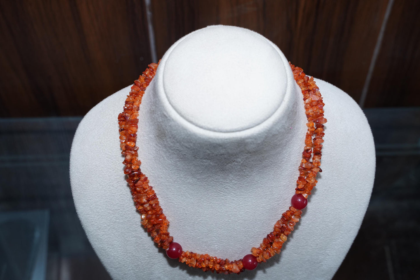Fiery Carnelian Chip Necklace: Genuine Gemstone, Women's Gift