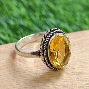 Citrine Ring, Handmade Ring, Women Ring, 925 Silver Ring, Statement Ring, Natural Citrine, Dainty Ring, Citrine Jewelry, Gemstone Ring, Gift