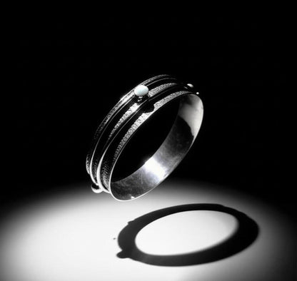 Larimar Bangle, Spinner Bangle, Handmade Bangle, 925 Silver Bangle, Natural Larimar, Women Bangle, Statement Bangle, Larimar Jewelry