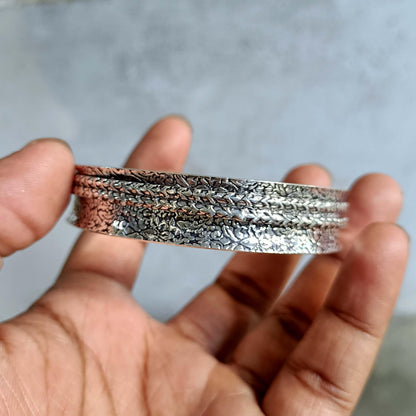 Silver Spinner Bangle, Sterling Silver Meditation Ring, Engraved Worry Bangle, Anxiety Relief Jewelry, Wide Band Boho Gift for Her