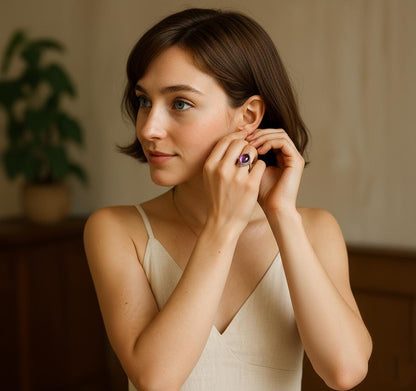 Whimsical Amethyst Gemstone Ring, Dainty Women Ring, 925 Silver Ring, Handmade Ring, Statement Ring, Natural Amethyst, Amethyst Jewelry