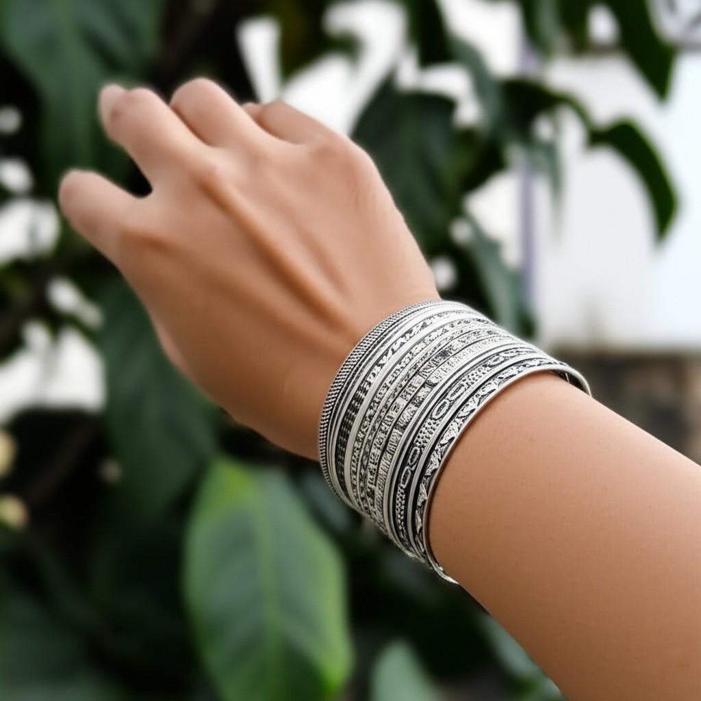 925 Sterling Silver Bangles, 5 Set Bangles, Stackable Bangles, Silver Bangle for Her~ him, Handmade Bangles for Gift on Christmas, Handmade