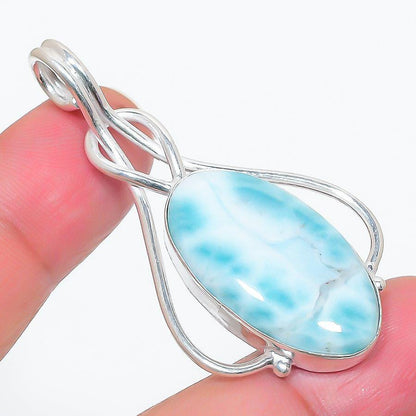 Emerald Matrix Pendant, Natural Turquoise  Silver Pendant, Vibrant Turquoise Statement Pendant, Unique Turquoise Cabochon Necklace, Gift her