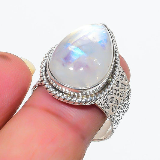 Bohemian Silver Ring, Opal Ring, White Opal Ring, Classic style Ring, White stone ring, Beautiful Ring, Women Ring, For her, Birthday gift