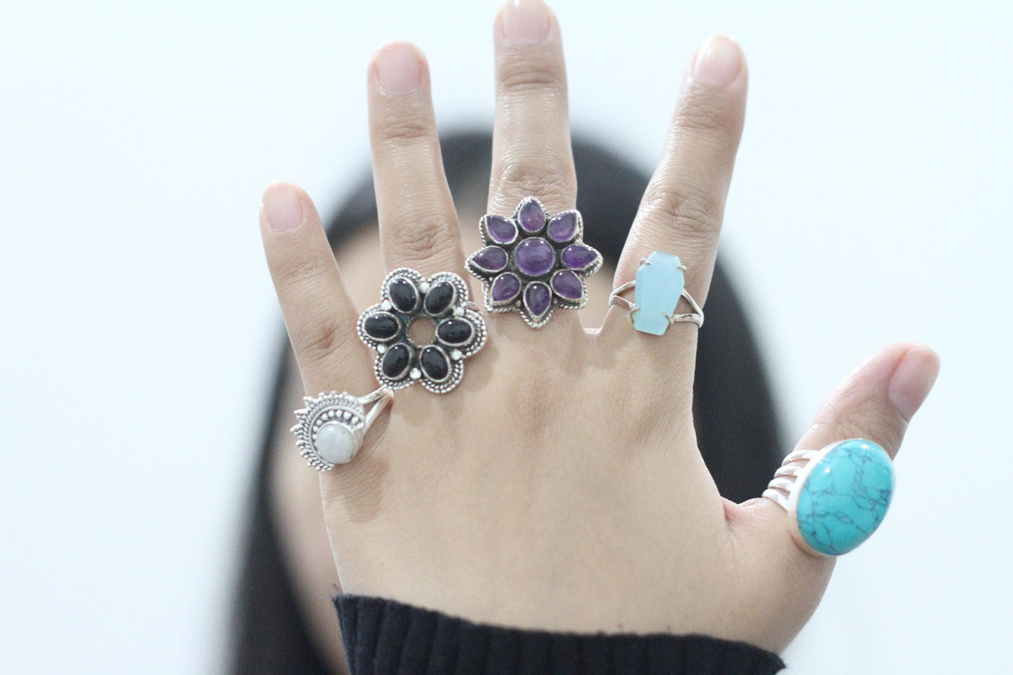 Chalcedony ring | Blue chalcedony | Aqua chalcedony | Chalcedony jewelry | Coffin Ring | Minimalist ring | Dainty ring | Chalce Ring Women