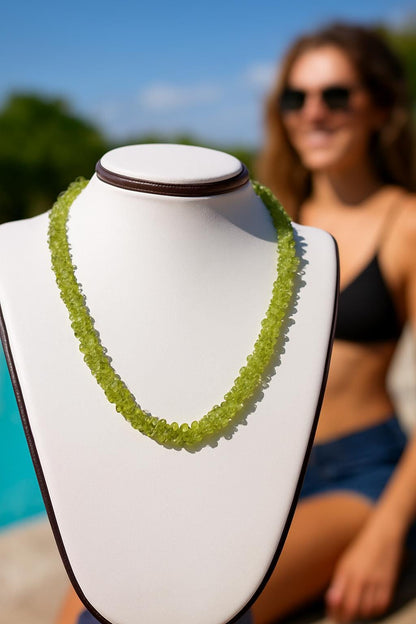 Peridot Necklace, Green Gemstone Jewelry, Natural Stone Necklace, Handmade Beaded Necklace, Handmade Necklace, Gift for Her, Natural stone