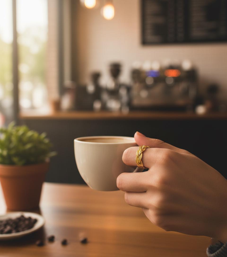 Vermeil Gold Woven Ring | Knotted Gold Band for Women | Unique Gold Stacking Ring | Braided Gold Tone Silver Ring | Minimalist Gift | Gifts