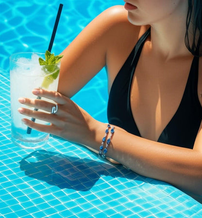 Handcrafted Lapis Lazuli Bracelet for Women, Blue Bracelet