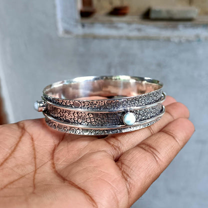 Larimar Bangle, Spinner Bangle, Handmade Bangle, 925 Silver Bangle, Natural Larimar, Women Bangle, Statement Bangle, Larimar Jewelry