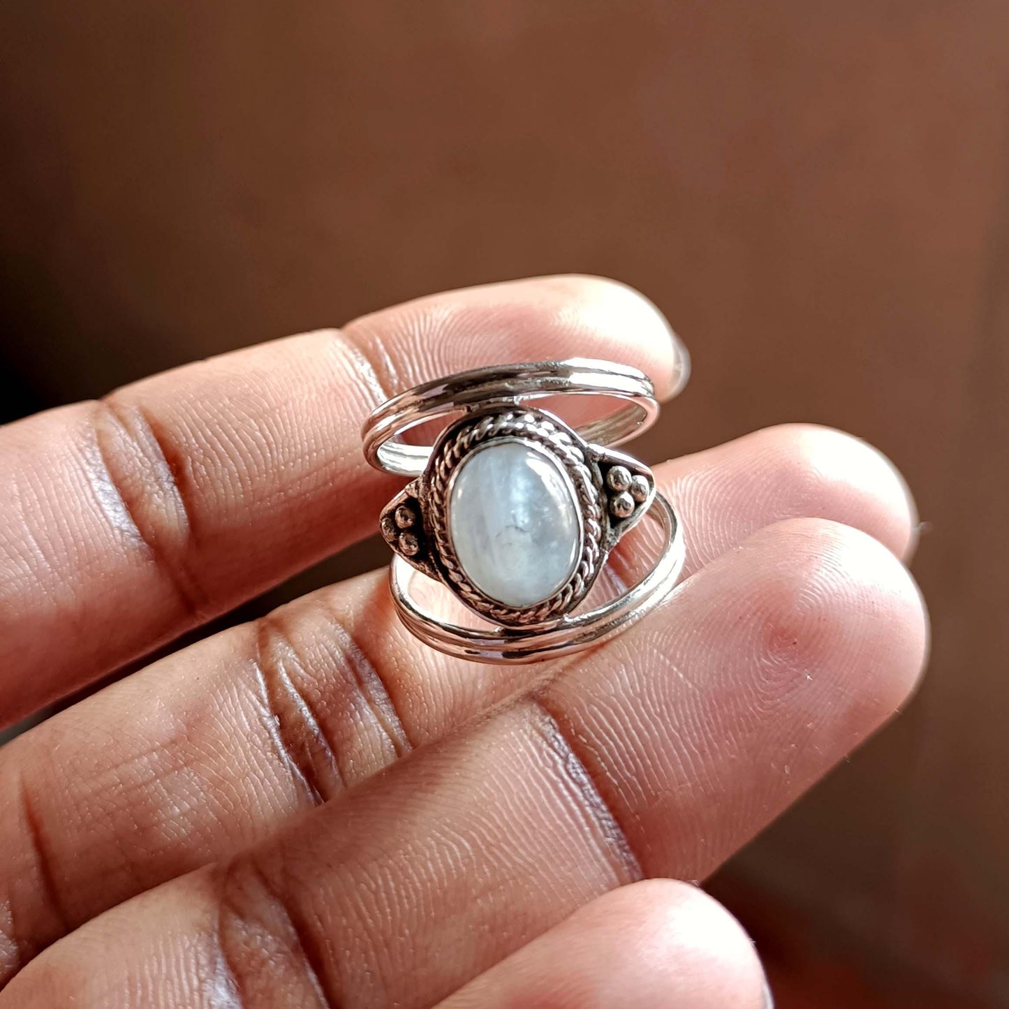 Moonstone Ring, Dainty Ring, 925 Silver Ring, Natural Moonstone, Statement Ring, Gemstone Ring, Moonstone Jewelry, Women Ring, Bohemian Ring
