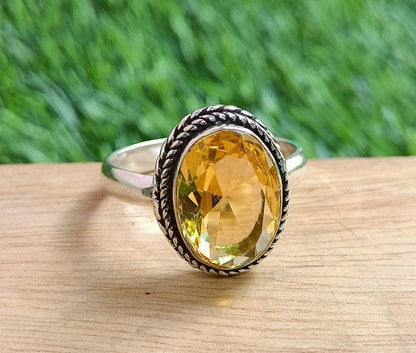 Citrine Ring, Handmade Ring, Women Ring, 925 Silver Ring, Statement Ring, Natural Citrine, Dainty Ring, Citrine Jewelry, Gemstone Ring, Gift