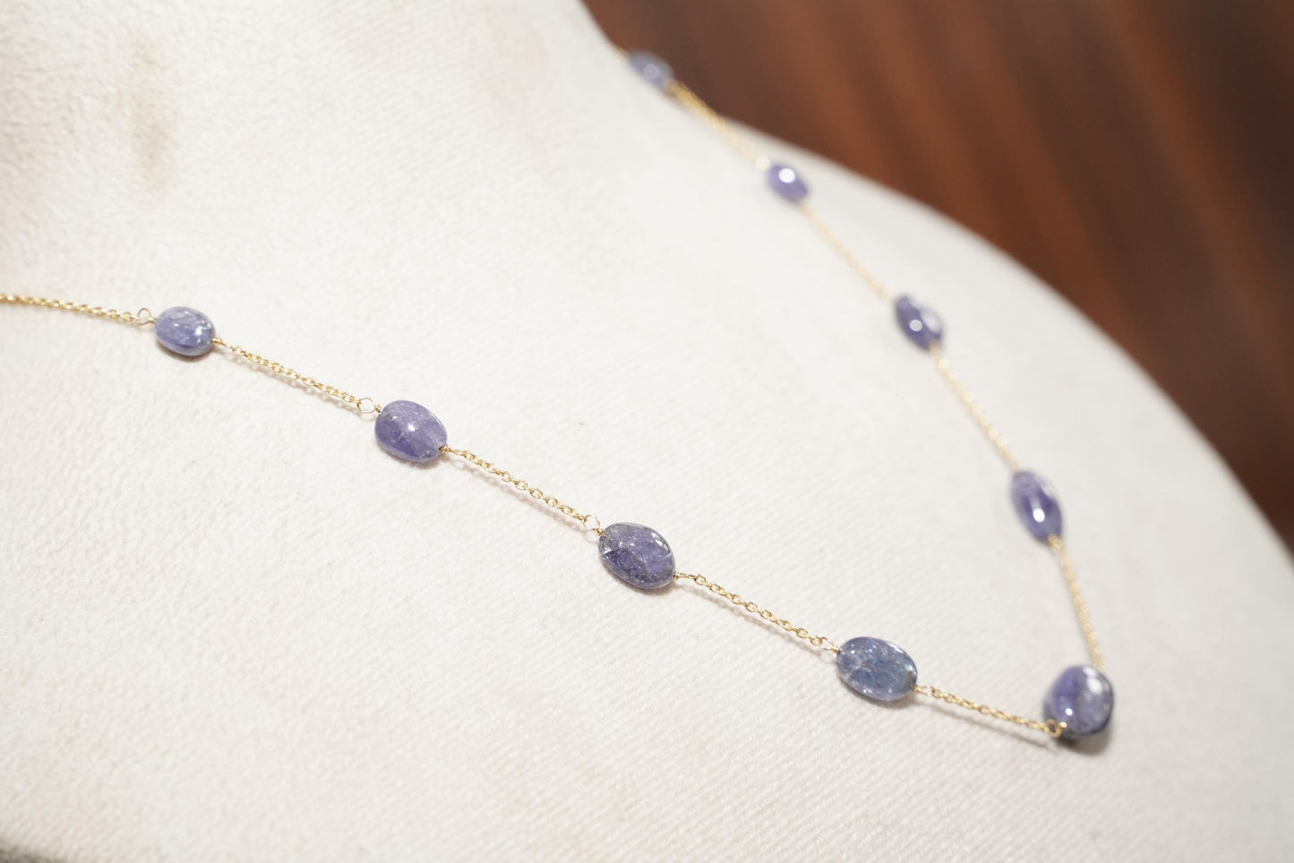 Tanzanite Necklace Gold Plated | Handmade Tanzanite Gemstone Jewelry | Dainty Gold Necklace | December Birthstone Jewelry | Christmas Gift