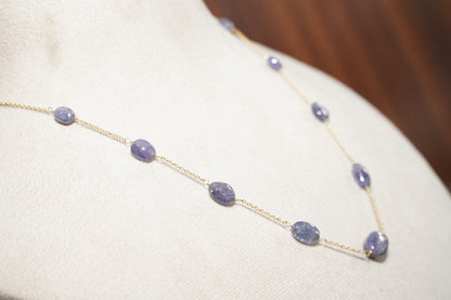 Tanzanite Necklace Gold Plated | Handmade Tanzanite Gemstone Jewelry | Dainty Gold Necklace | December Birthstone Jewelry | Christmas Gift