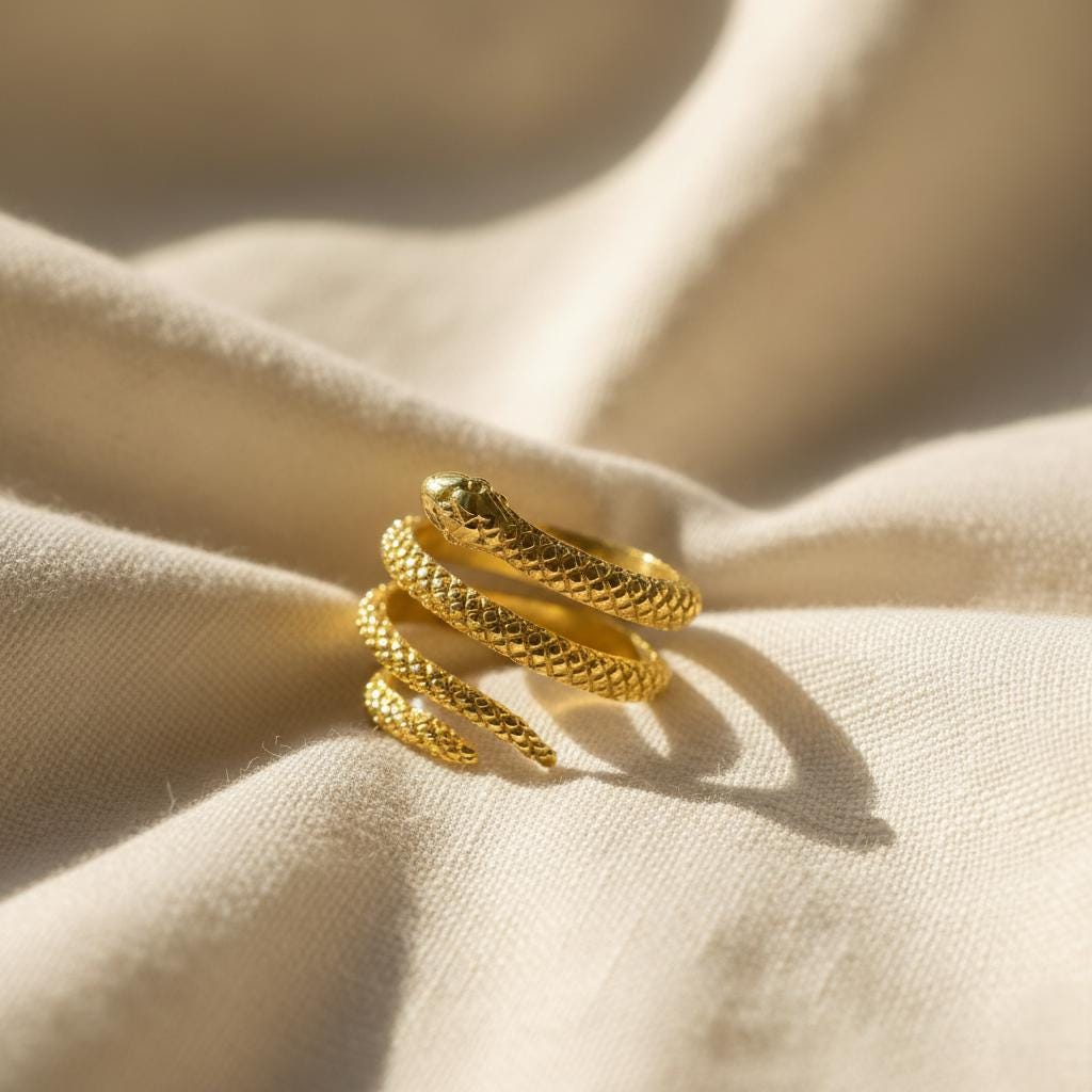 Handmade Silver Snake Ring | Adjustable Serpent Wrap Ring | Boho Gothic Jewelry | Symbol of Protection & Transformation | Halloween Ring