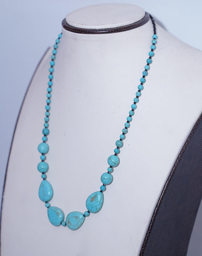 Turquoise Beaded Necklace | Handmade Gemstone Necklace | Natural Turquoise Jewelry | Boho Healing Crystal Necklace | Unique Gift for Her