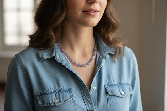 Raw Tanzanite Necklace – Natural Purple Tanzanite Gemstone Beaded Necklace, Handmade Jewelry Gift for Her | Handmade Tanzanite Necklace