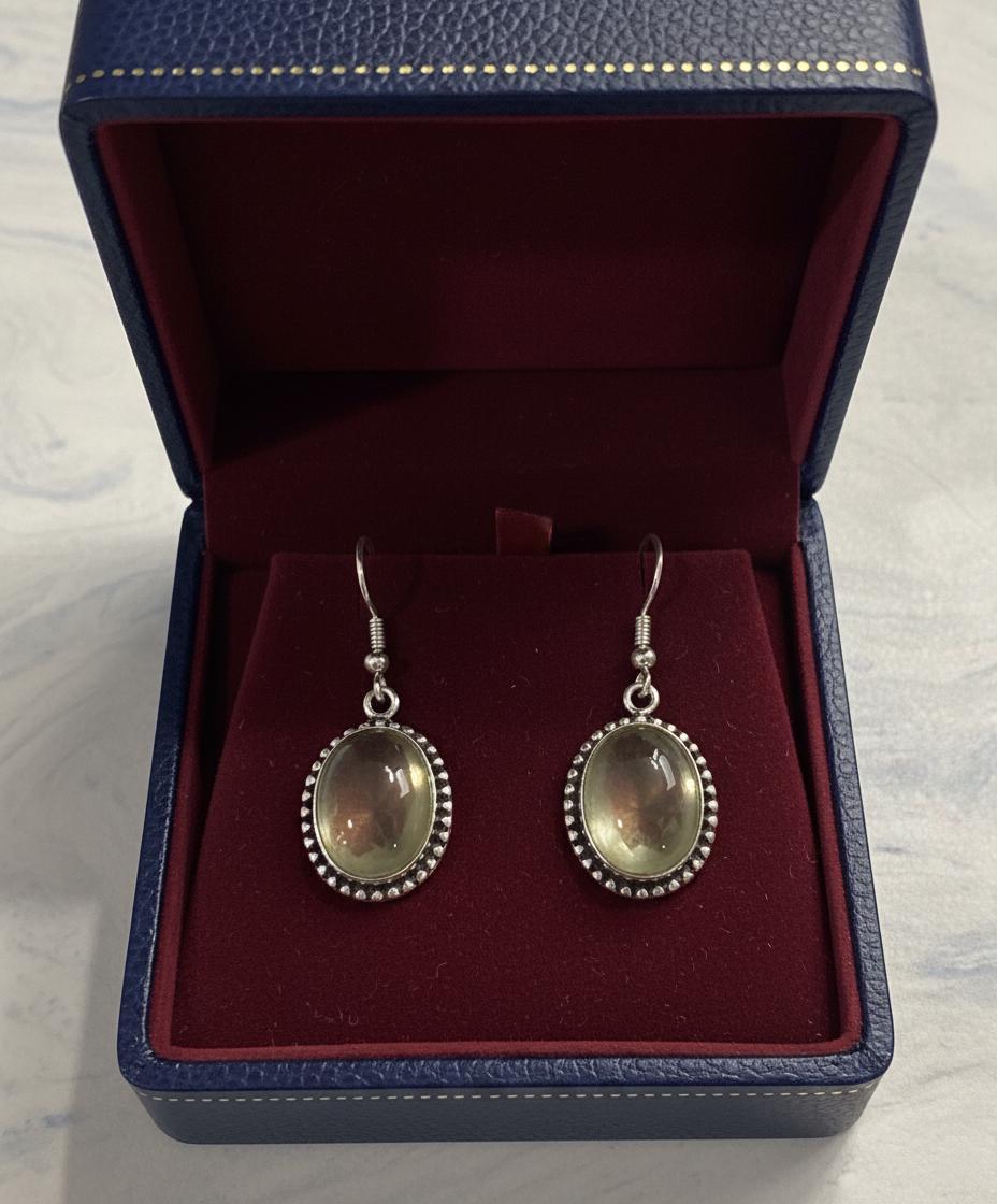 Prehnite Earring, Prehnite jewelry, Dangle earrings, Boho earrings, Gift for her, Handmade earrings, Prehnite gemstone earrings, Christmas