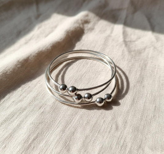 Beautiful Silver Bangle Set! Handmade 925 Sterling Silver Bangle set! 7 day Bangle! Simple Set Bangle! 7 Set Off Bangles! Stacking Bangles!