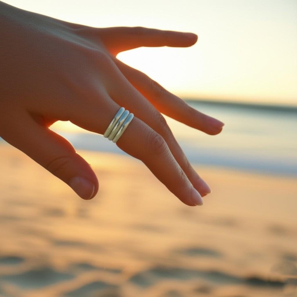 Sterling Silver Triple Band Ring, Minimalist Stackable Ring, Modern Silver Jewelry, Gift for herm Wide Silver Band Ring, Stacking Ring