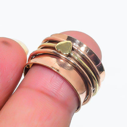 Golden Heart Spinner Ring - Handcrafted Metal Fidget for Anxiety Relief,  Spinner Ring, Fidget Ring, Anxiety ring, Handmade ring, For Him