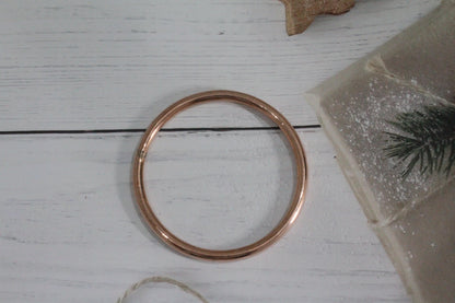 Handcrafted Thick Copper Bangle: Rustic Statement Cuff Bracelet