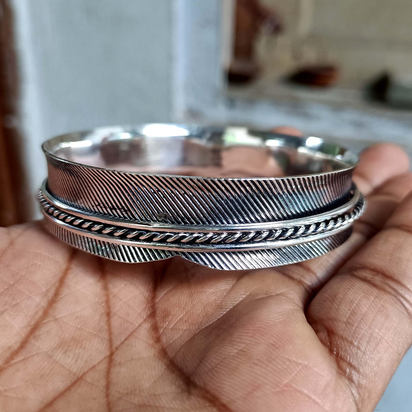 Twisted Band Bangle, Spinner Bangle, Fidget Bangle, Handmade Bangle, 925 Silver Bangle, Women Bangle, Bohemian Bangle, Promised Bangle