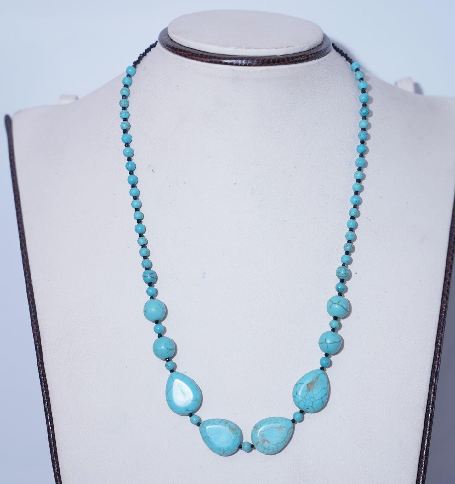 Turquoise Beaded Necklace | Handmade Gemstone Necklace | Natural Turquoise Jewelry | Boho Healing Crystal Necklace | Unique Gift for Her