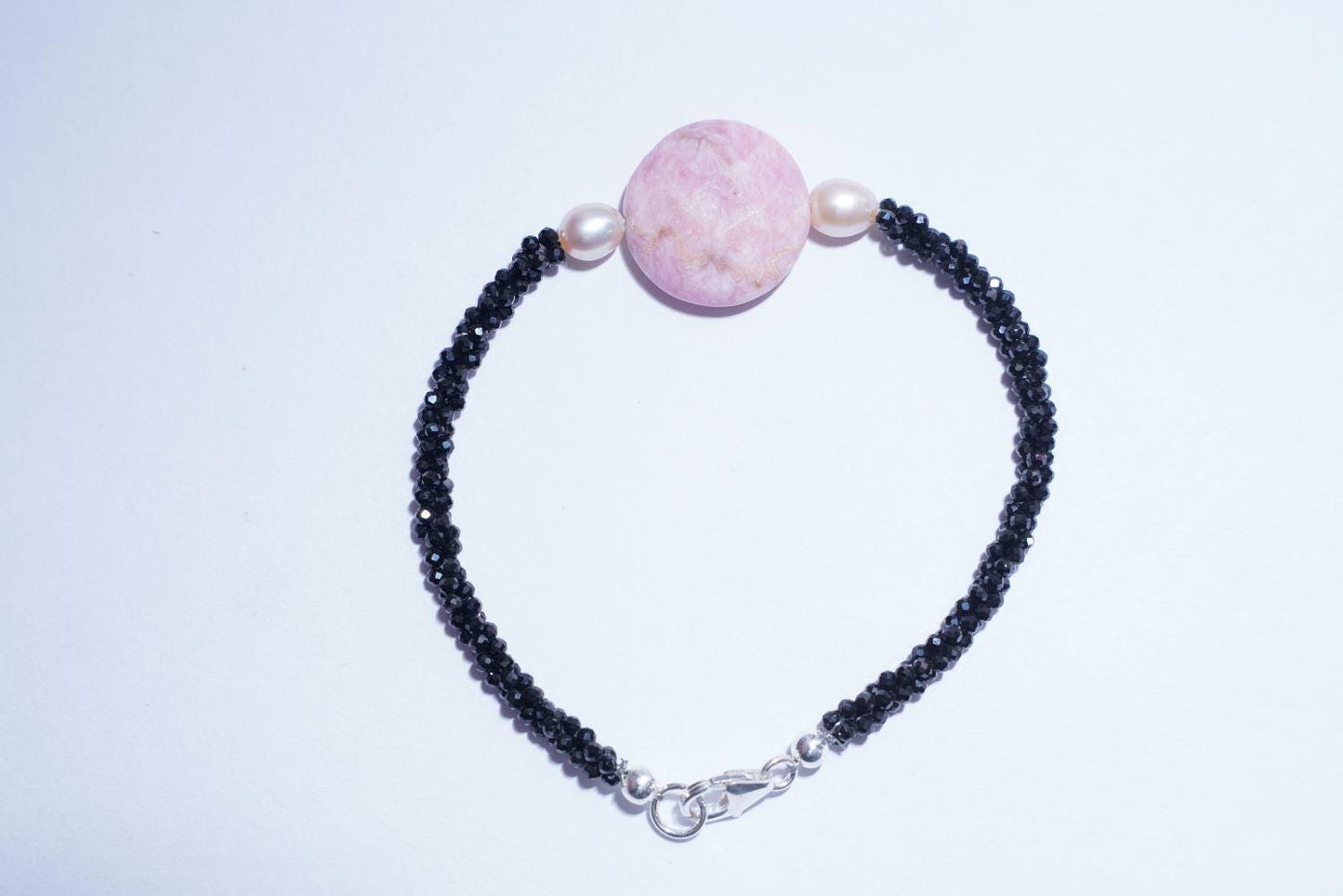 Black Spinel Jasper bracelet, Bracelet, Pink Bracelet, Jasper jewelry, Handmade Bracelet, Men Bracelet, Birthday Gift, Valentines Gift, Gift