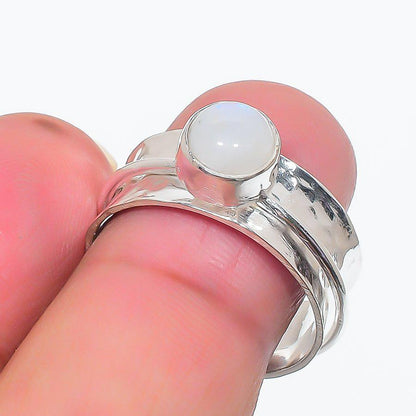 Moonstone Ring, Spinner Ring, Handmade Ring, 925 Silver Ring, Anxiety Ring, Moonstone Jewelry, June Birthstone, Promised Ring, Fidget Ring
