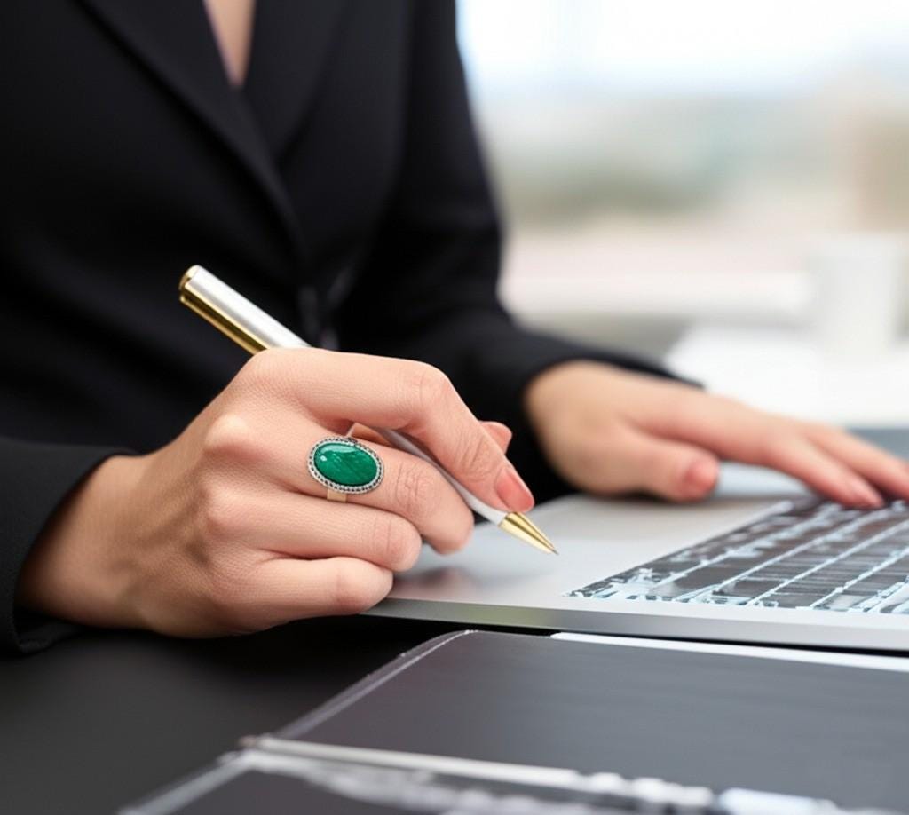 Handmade Malachite Ring | Sterling Silver Statement Ring | Oval Green Gemstone Jewelry | Boho Vintage-Inspired Ring | Gift for Her | Green