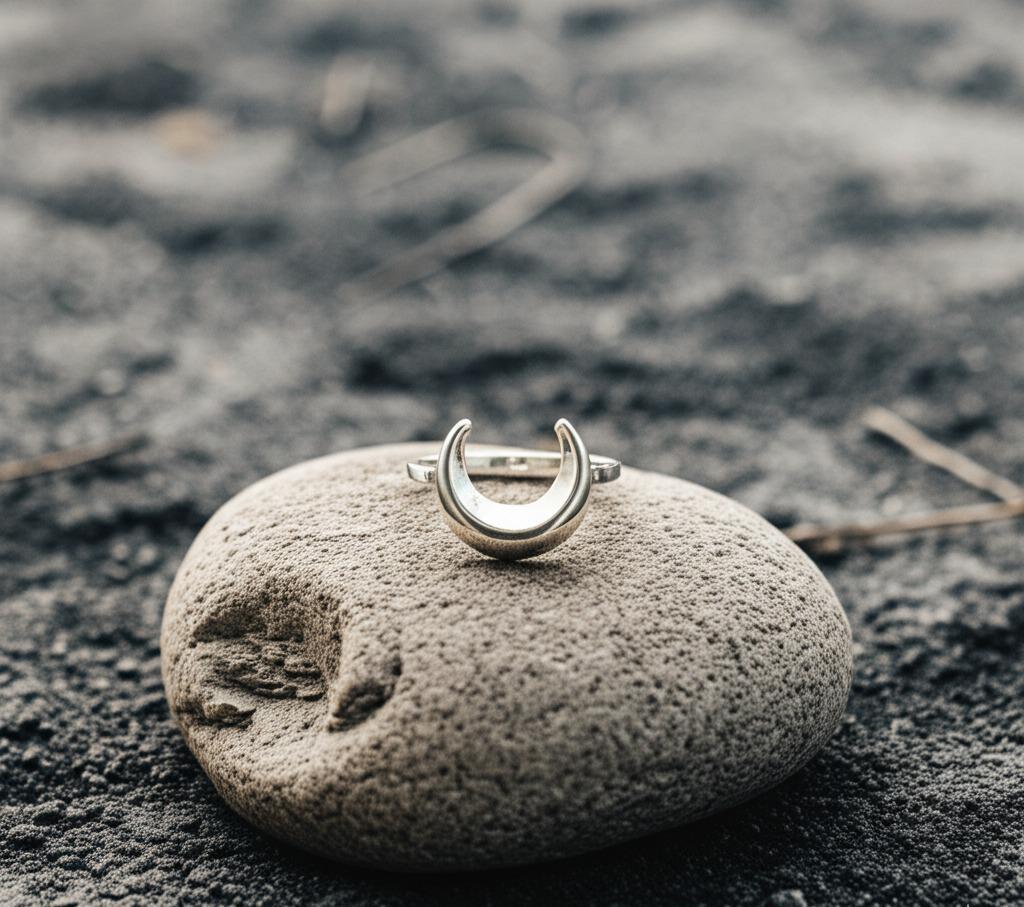 Half Moon Ring, 925 Silver Ring, Women Ring, Statement Ring, Dainty Ring, Handmade Ring, Moon Ring, Bohemian Ring, Plain Silver Ring