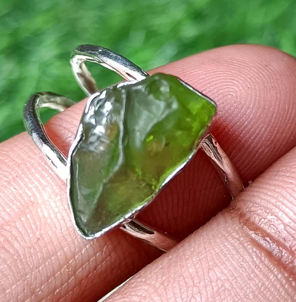 Moldavite  Ring, Handmade Ring, 925 Silver Ring, Natural Moldavite , Dainty Ring, Raw Gemstone Ring, Moldavite Women Ring, Statement Ring