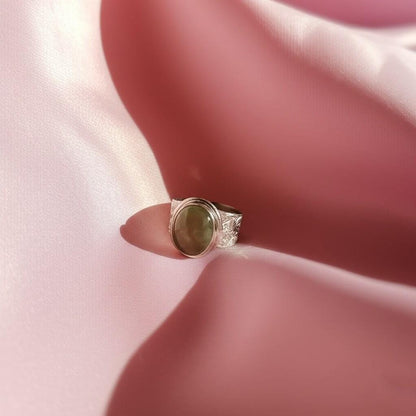 Moonstone Ring | Sterling Silver Moonstone Jewelry | Wide Band Ring | Handmade Gemstone Ring | Boho Moonstone Ring | Etched Silver Ring