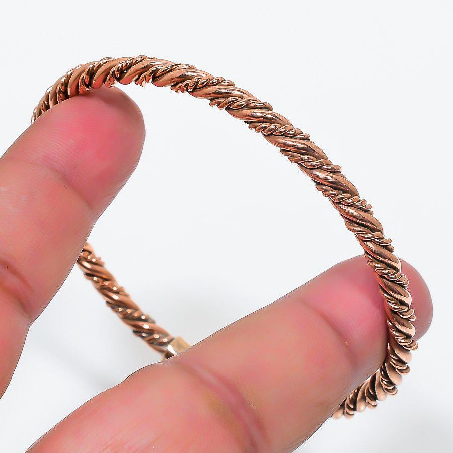 Twisted Copper Bangle Bracelet, Copper Twisted Bangle, Handcrafted Bangle, Unique Twisted Copper Bangle Bracelet, Minimalist Copper Bangle
