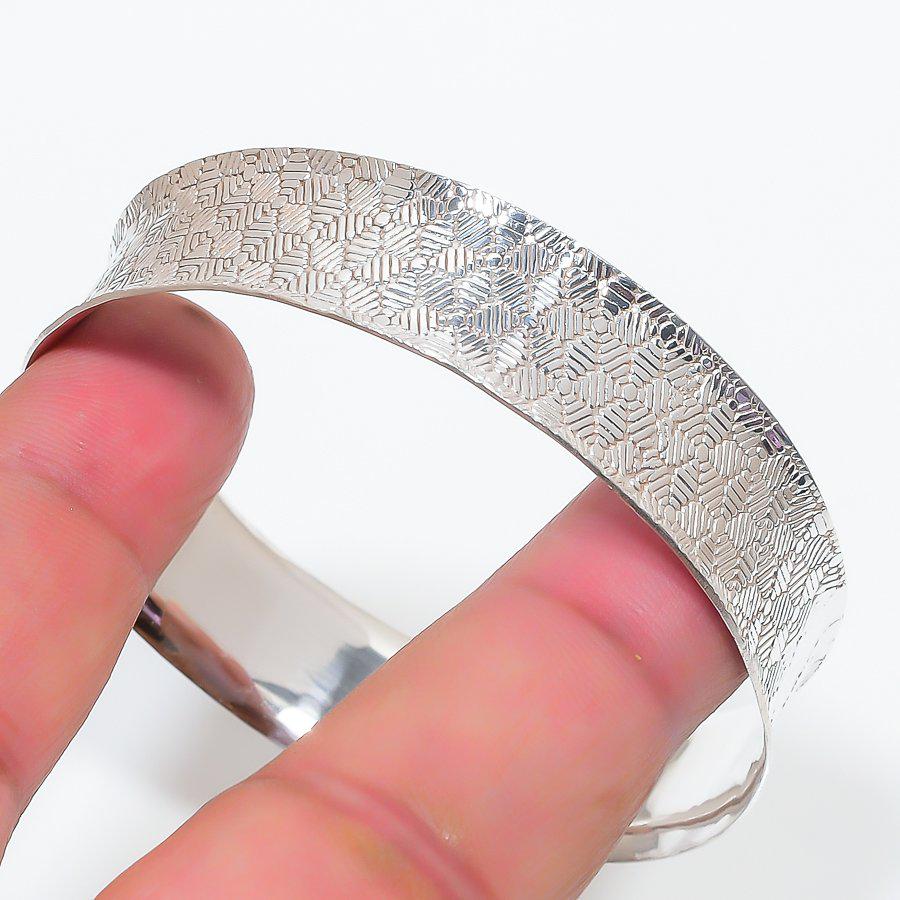 Geometric Silver Cuff Bracelet