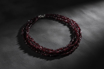 Garnet Necklace, Handmade Garnet Necklace, Uncut Garnet Necklace, Red Garnet Necklace, Gift for her, Bohemian garnet Necklace,Garnet crystal