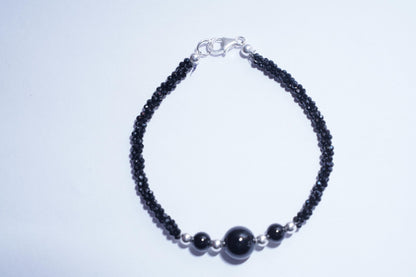 Black spinel bracelet, Black spinel, Handmade Bracelet, Agate Bracelet, Black bracelet, Black spinel jewelry, Black bead bracelet, Gift Her