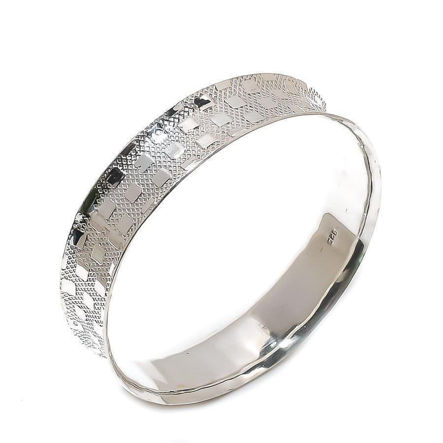Geometric Silver Cuff Bracelet