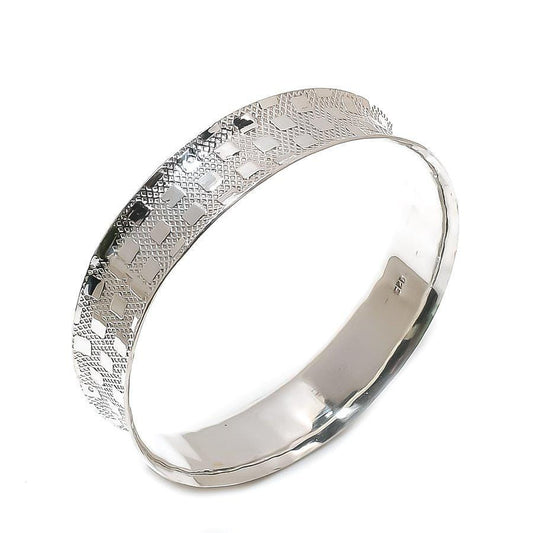 Geometric Silver Cuff Bracelet