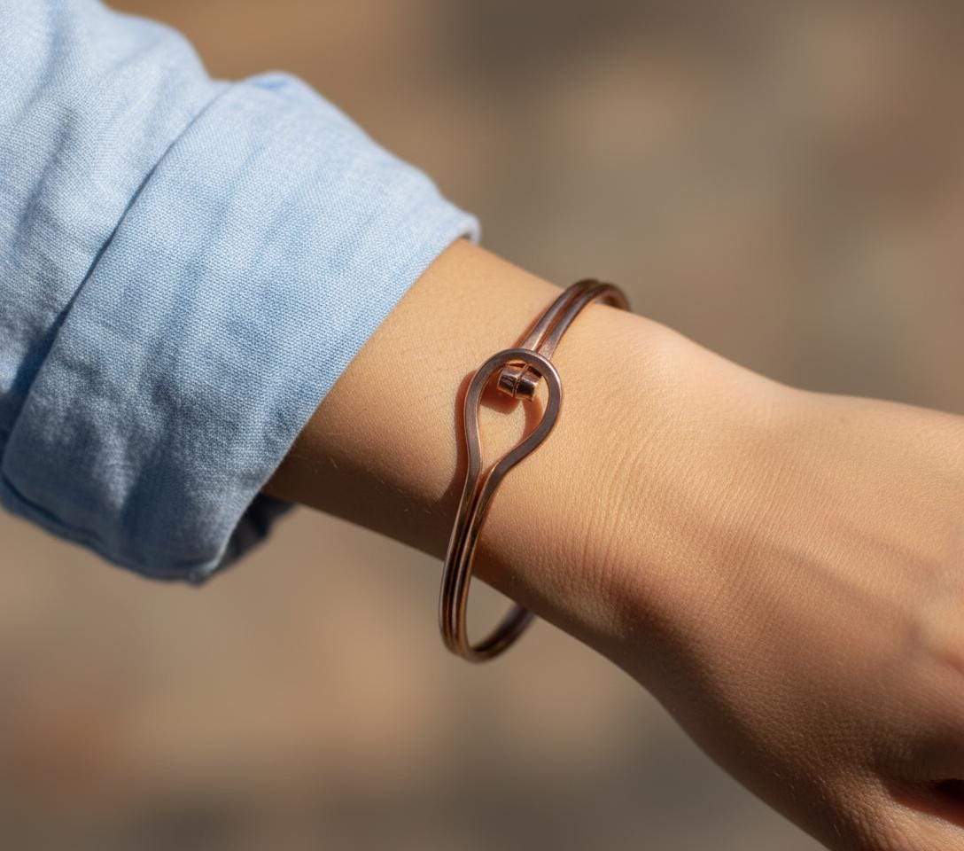 Handmade Copper Bangel, Pure copper Bangle, Adjustable bangle, Pair Bangle, 2 set bangle, Hook Bangle, Gift for her, Boho Bangle, Brown