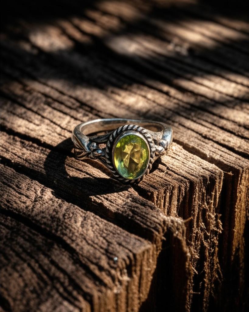 Peridot Ring Sterling Silver | August Birthstone Oval Gemstone Ring | Handmade Boho Jewelry Gift for Her