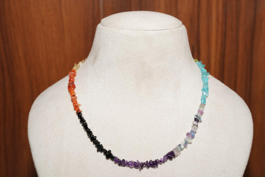 Rainbow Gemstone Necklace – Amethyst, Lapis Lazuli, Aquamarine, Aventurine & Citrine – Colorful Healing Crystal Jewelry, Gift for Her