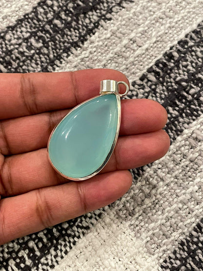 Handmade Teardrop Lapis Lazuli Gemstone Pendant (24x39mm)