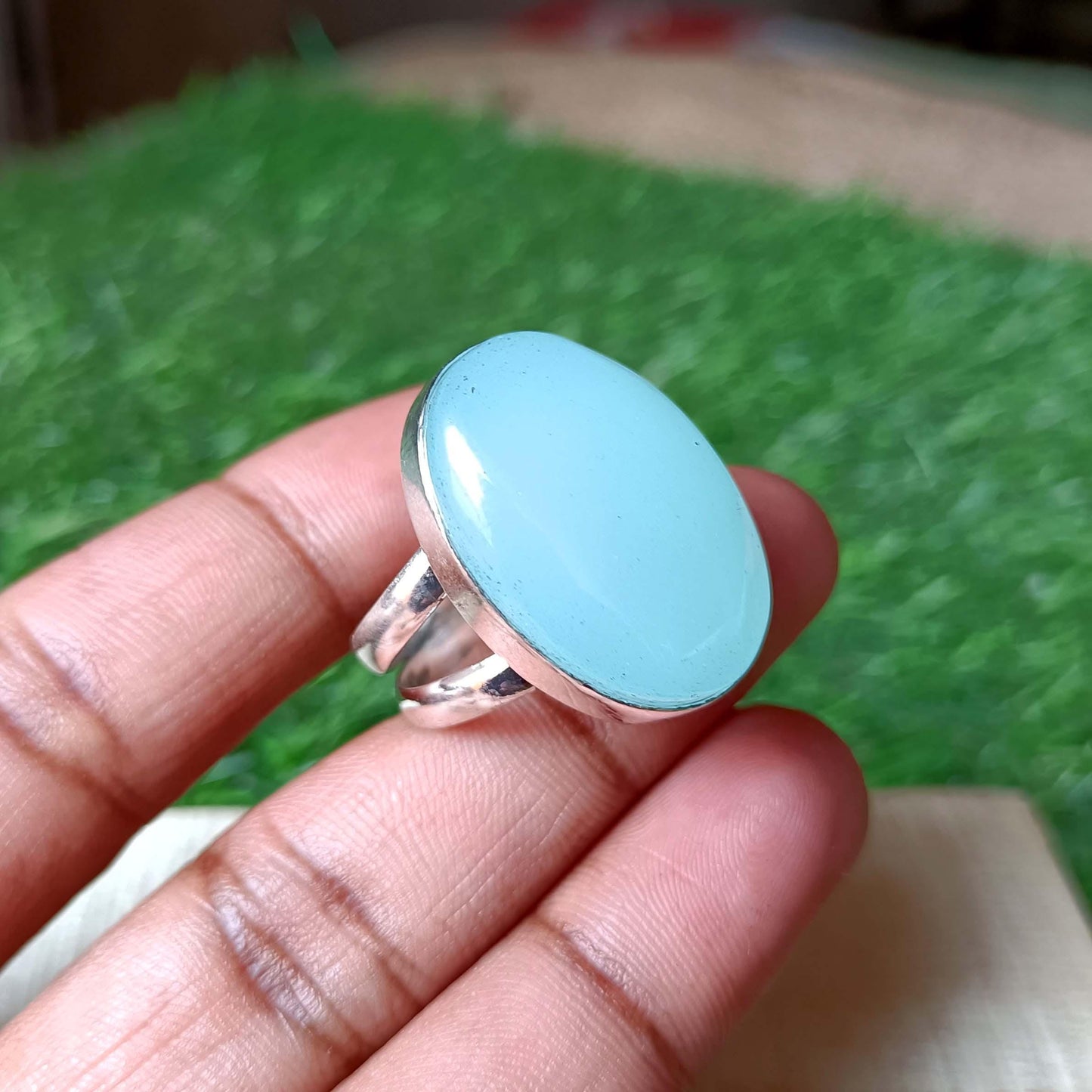 Chalcedony Ring, Women Ring, 925 Silver Ring, Handmade Ring, Gemstone Ring, Chalcedony Jewelry, Bohemian Ring, Natural Chalcedony