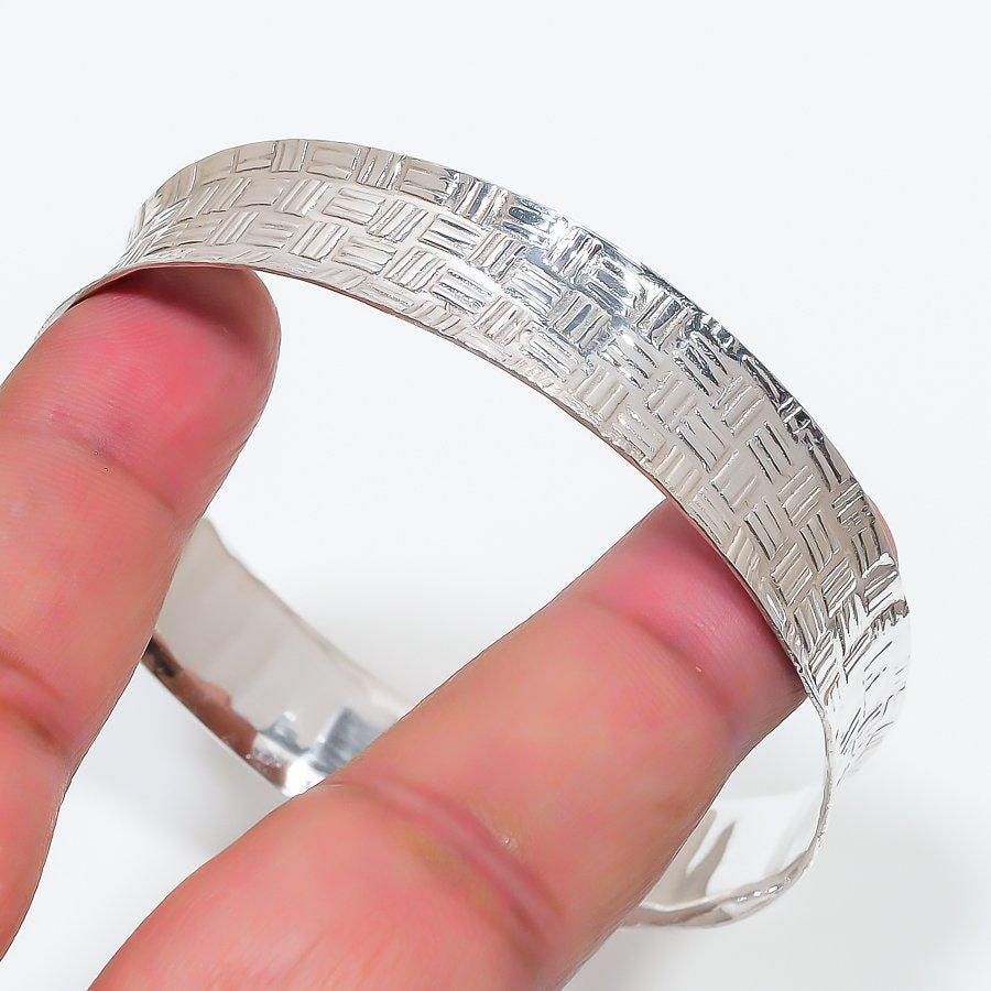 Geometric Silver Cuff Bracelet