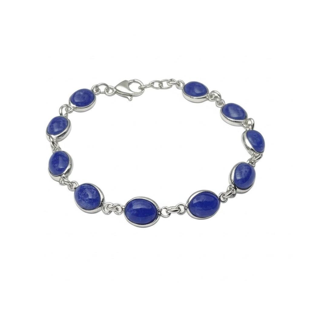 Handcrafted Lapis Lazuli Bracelet for Women, Blue Bracelet